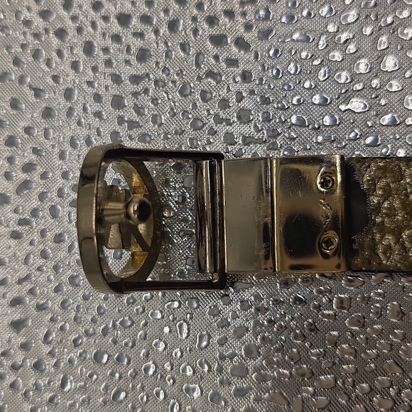 Michael Kors Black Or Gold Reversible Textured Belt M/L - Picture 5 of 6